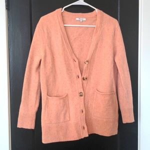 Madewell peach pink cardigan - button front, small